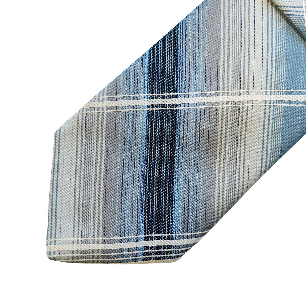 BRITTANIA Vintage Men's Striped Neck Tie‎ • navy blue gray